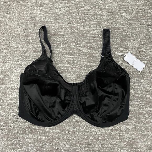 Elomi Cate Bra Womens 38L Black Full Coverage Underwire Plus Size Support - Picture 1 of 8